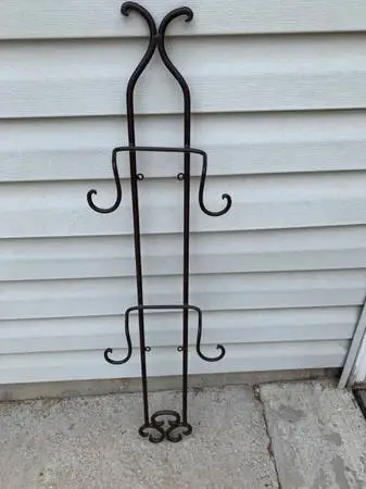 4 Hook Wrought Iron Wall Coat Rack/ Decor 3’x9”