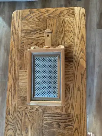 Vintage Italian Style Wooden Cheese Grater Box with Catch Drawer