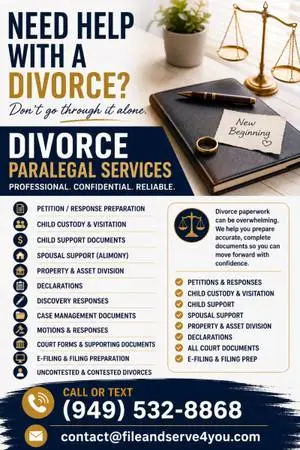 * **PARALEGAL ASSISTANCE***AFFORDABLE AND PROFESSIONAL*** FULL SERVICE**