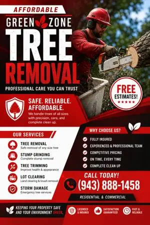 Affordable green zone tree removal (943) 888-1458