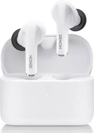Denon AH-C830NCW Active Noise Cancelling Earbuds, 24-Hr Battery 3 Mics