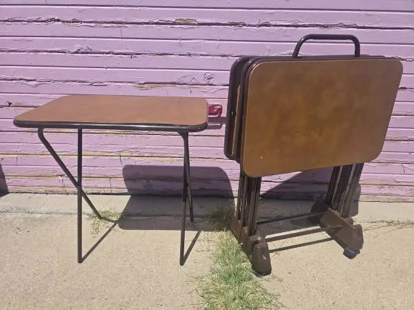 Vintage Cosco TV Trays w/ Caddy