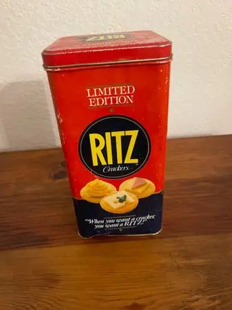 Ritz Crackers can container empty canister vintage