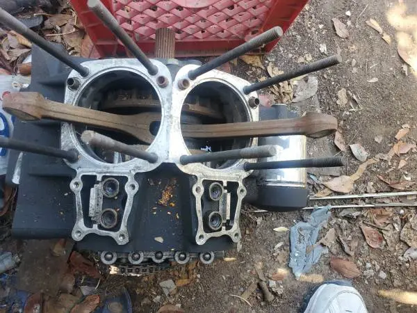 Harley part. Bottom and twin cam engine used