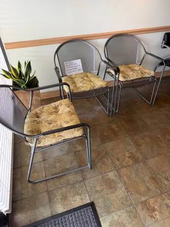 3 Metal Chairs with Cushions