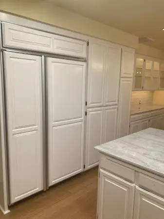Cabinet refinishing 5 day process high quality interior painting