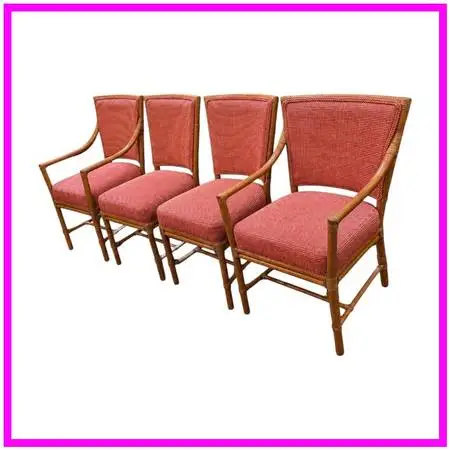 Orlando Diaz-azcuy For Mcguire Furniture Prescott Dining Chairs, Set O