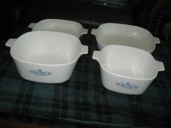60s CORNING WARE Set w/lids, Highly Collectible Marks