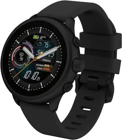 MSRP $299 Fossil Gen 6 Wellness Edition 44mm Smartwatch Black Silicone