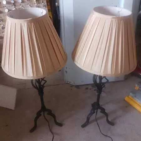 2 matching wrought iron lamps