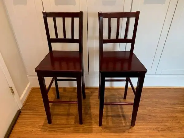 *pair* solid wood bar chairs