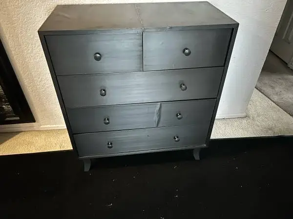 VERY UNIQUE, CRATE AND BARREL QUALITY METAL WRAP DRESSER CAN DELIVER LOCAL IF NE