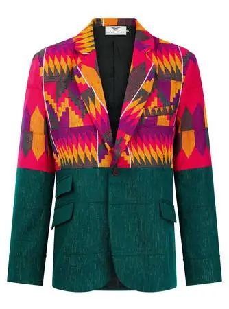 Mens Handwoven Kente Blazer
