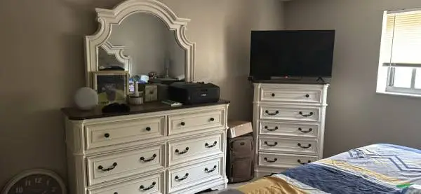 Ashley White Oak Wood King bedroom Set