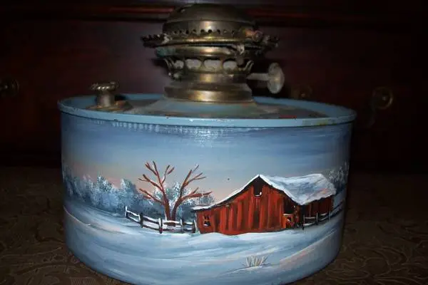 Antique Hand Painted Oil Lamp-Very Unique-Adorable!