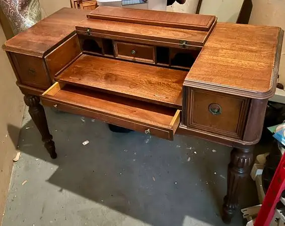 1930s Antique Ladies Spinet Writing Desk