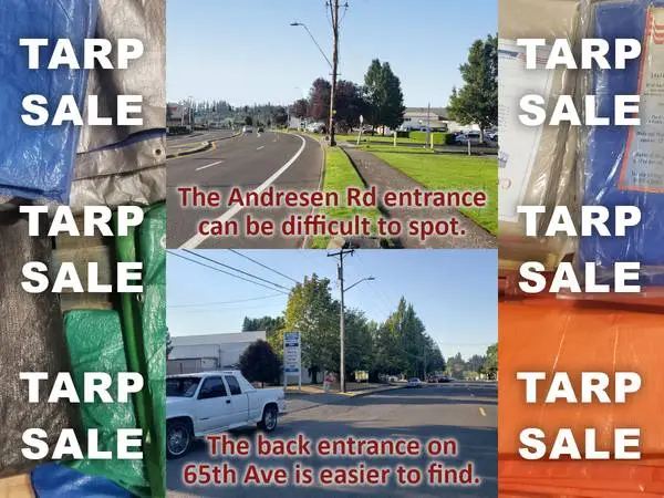 Tarp Clearance: limited-time “Garage Sale”
