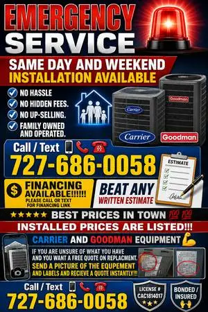 AC A/C A C Complete Pricing New Goodman Carrier Air Conditioning HVAC