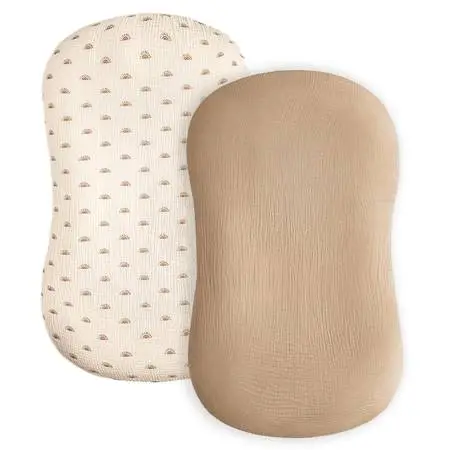 Baby Lounger Cover, Muslin Baby Nest Cover 2 Pack, 100% Cotton Newborn
