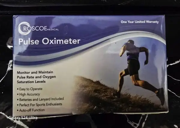 Roscoe Medical Finger Pulse Oximeter Oxygen Saturation Monitor New
