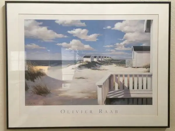 Wall Art ~ Contemporary Framed Graphic Art Print Beach Scene