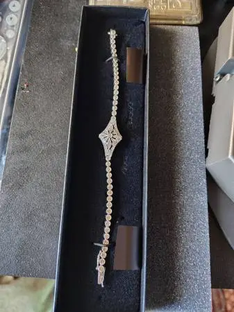 Absolute Xavier Sterling Silver Crystal bracelet, 7 long