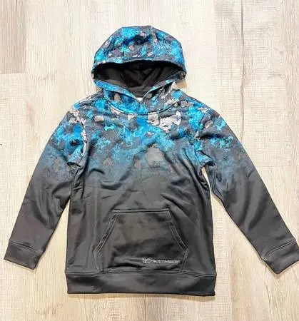 NEW Boys Riptide Blue Camo Hoodie Sz S 6/7