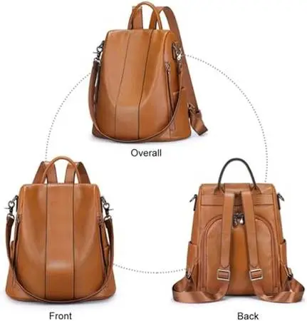 S-ZONE Womens Leather Backpack,Rucksack, Shoulder Bag