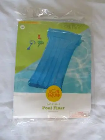 New Blue Inflatable Swim Pool Float Raft, Sun Squad