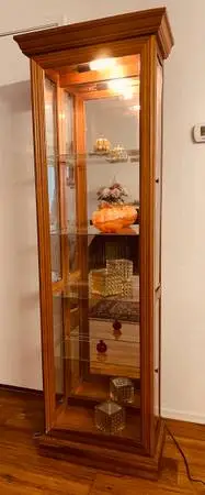 Curio Knick-Knack Lighted display cabinet 6 ft High Mirrored