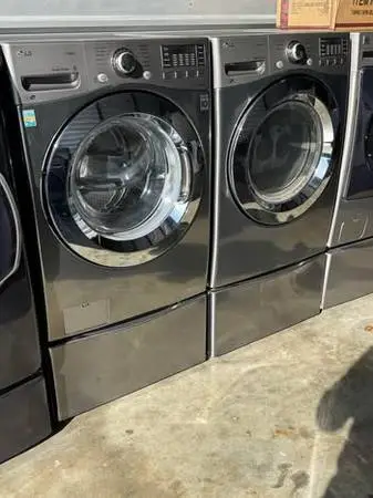 Graphite steel front load LG washer and dryer electric