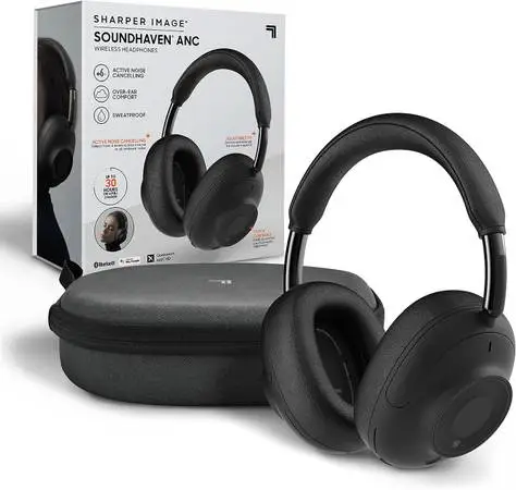 Sharper Image Soundhaven Active Noise Cancelling Over Ear Headphones
