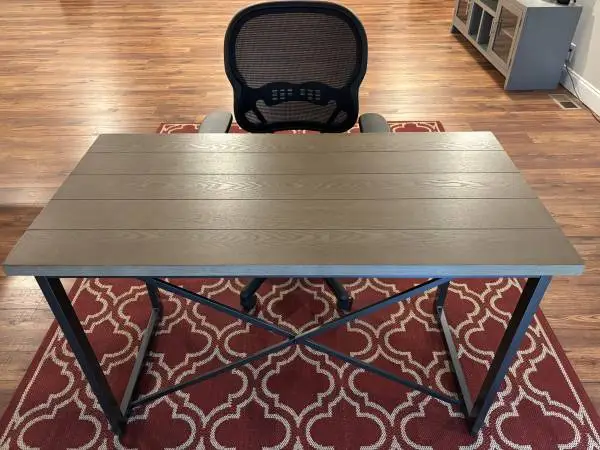 Sturdy Writing Desk and Mesh Office Chair