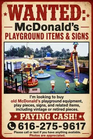 mcdonalds playground items and signs wanted