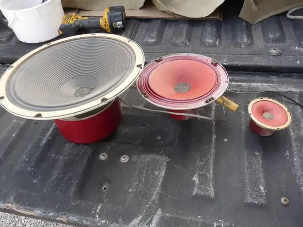 Carlson Stromberg radio speaker (red colored) set of 3 way mono system