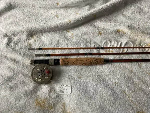 Bamboo fly rod & reel H-I Govenor tonkin cane splite bamboo true temper reel usa