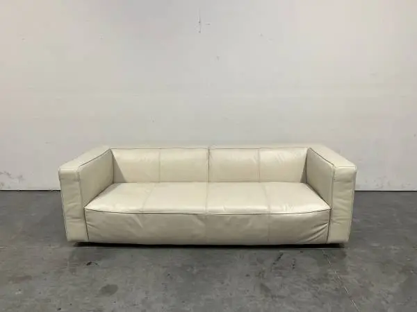 Ivory Leather Sofa