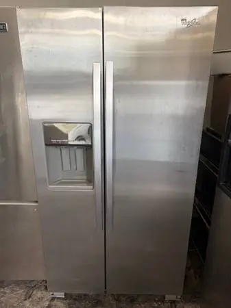 Counter Depth Stainless Steel Whirlpool SxS Refrig