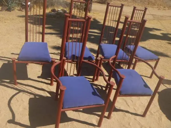 6   Highback    iron dining chairs...