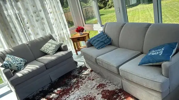 love seat + three seater + corner table + flower accept cash only