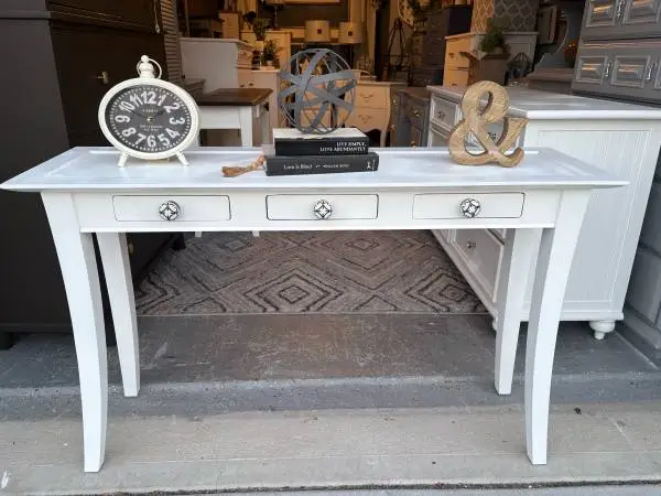 White sofa table