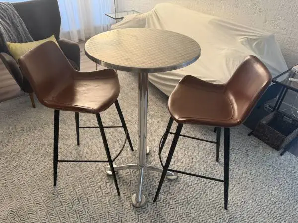 Dan Form Denmark High-Top Leather Stools (Pair) – For Sale