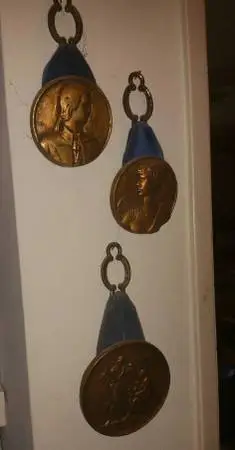 Vintage Mid Century MCM / Hollywood Regency Medallions / Coins, Set x3