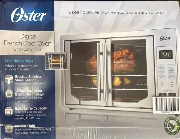New Oster Digital French Door Oven w/ Convection Countertop Oven Stain