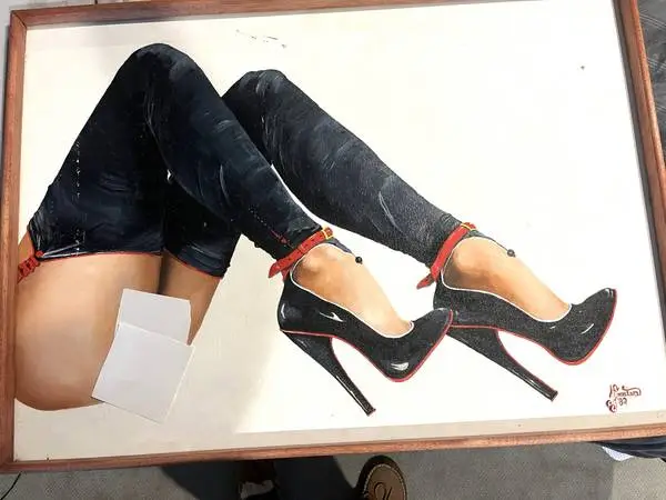 Risque painting for a mancave