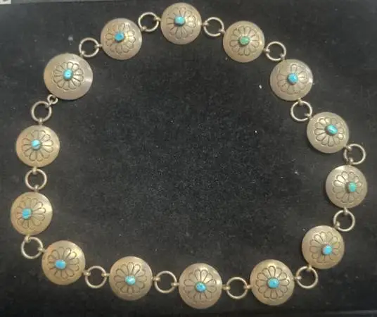 Native American Sterling Silver & Turquoise HAT BAND or NECKLACE