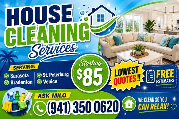 GRACE HOUSE CLEANING-START $85 (BRADENTON, SARASOTA, OSPREY, VENICE, e