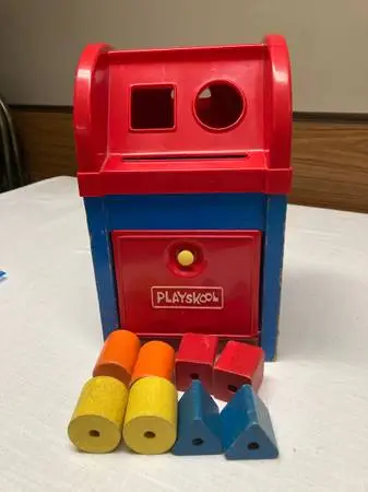 Vintage Playskool Wood Postal Station Mailbox