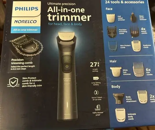 Philips Norelco All In One Trimmer 24 Tools Accessories Head Face Body