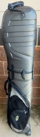 Bag Boy Hybrid hard-sided wheeled golf travel bag.